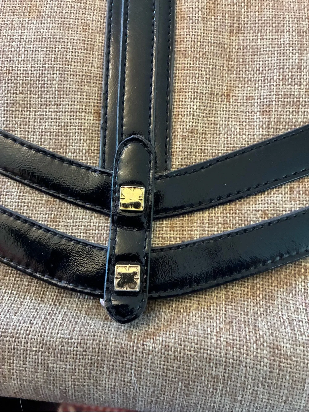 Liz Claiborne Tan Canvas Messenger Clutch with Black Trim 14 x 9 inches